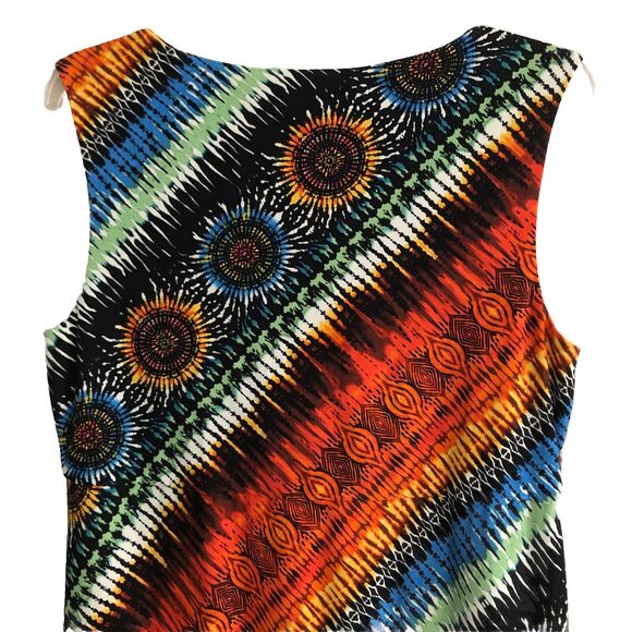 Chicos Sunflower Maxi Dress Womens 2 Large Sleeveless Empire Waist Boho Artsy - Picture 7 of 12
